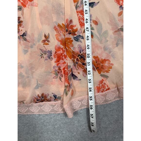 Intimately Free People Womens Size S Stay A While Floral Ruffle Maxi Dress Sheer - Picture 5 of 11